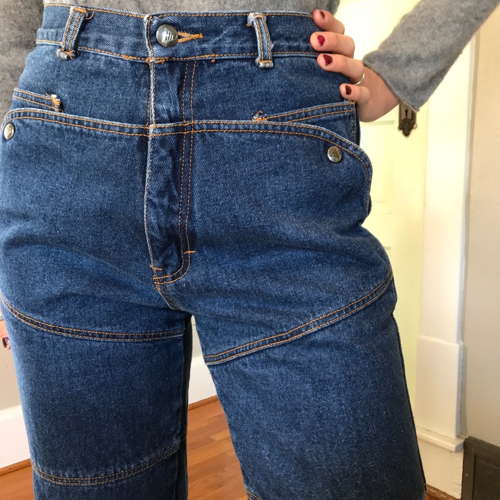 Vintage Funky High-waisted Cropped Denim Jeans